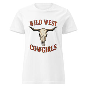 wild west cowgirls longhorn skull graphic tee – soft ring spun cotton western shirt