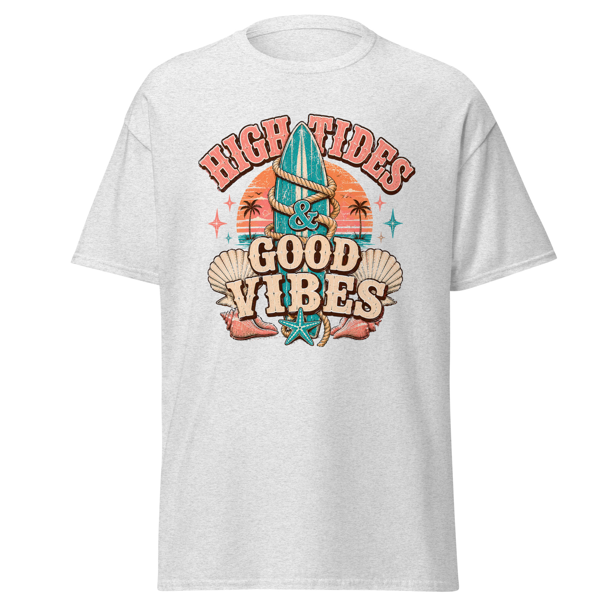 high tides & good vibes graphic t shirt | coastal summer apparel high tides & good vibes graphic t shirt | coastal summer apparel