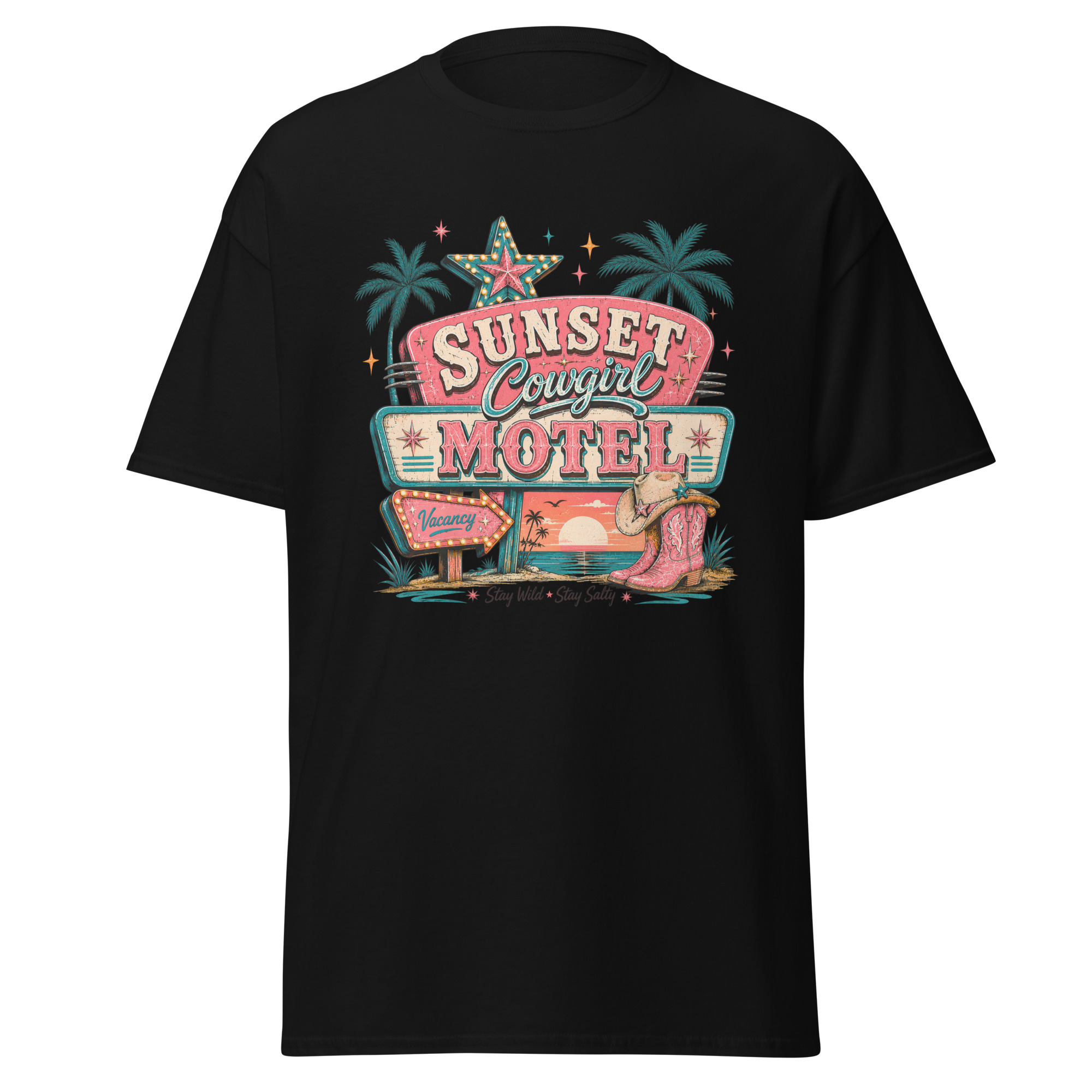 sunsets, saltwater & spurs graphic t shirt | western summer apparel sunsets, saltwater & spurs graphic t shirt | western summer apparel