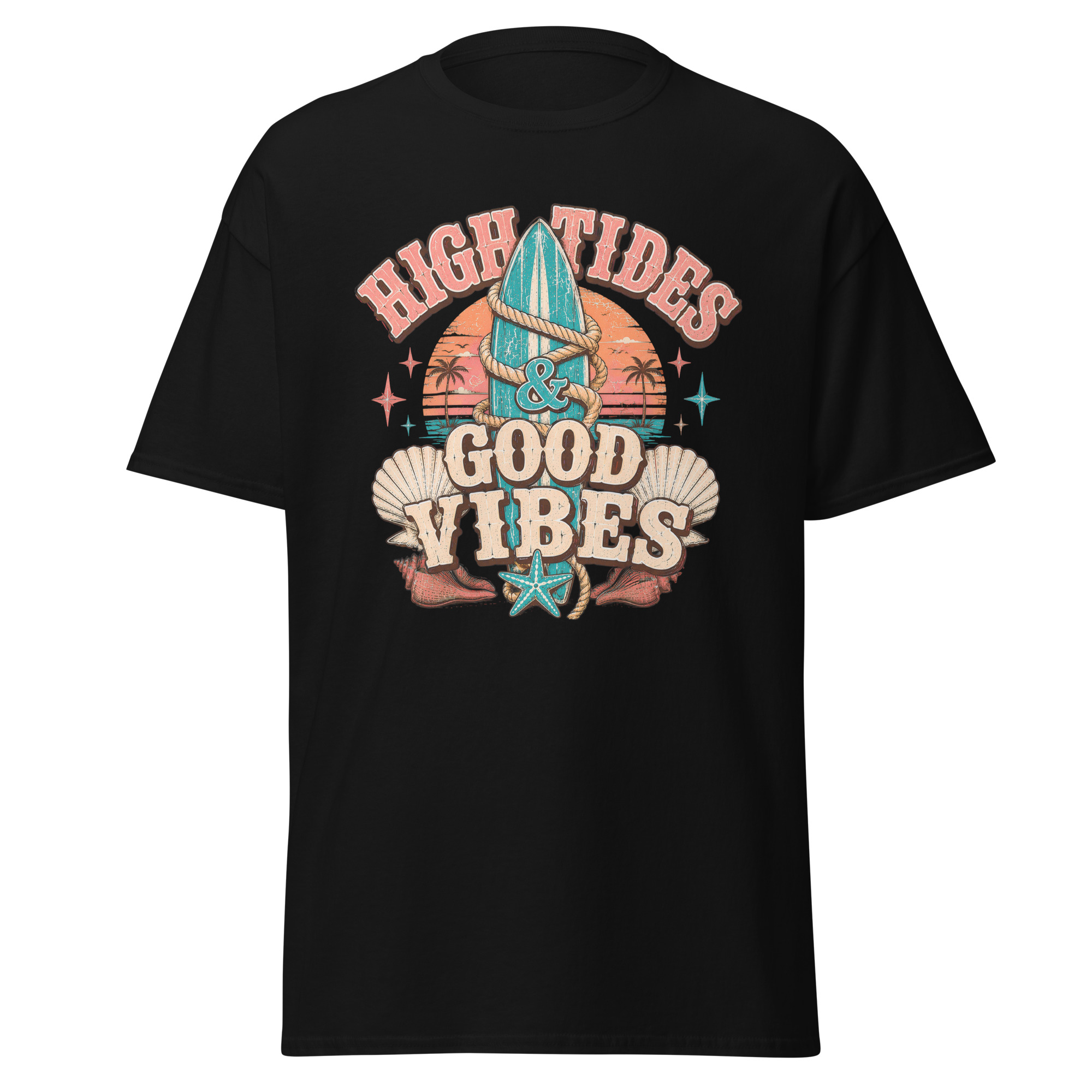 high tides & good vibes graphic t shirt | coastal summer apparel high tides & good vibes graphic t shirt | coastal summer apparel
