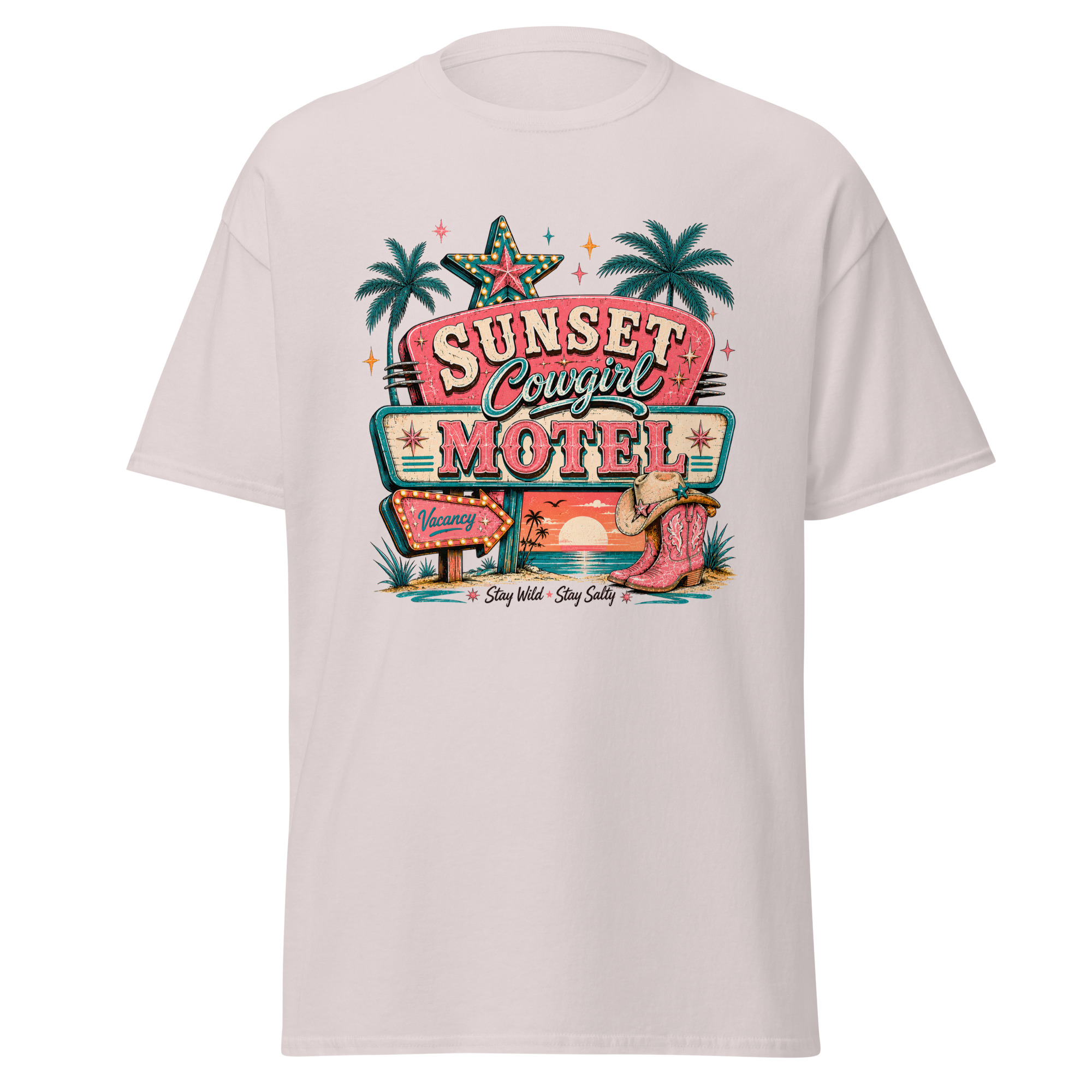 sunsets, saltwater & spurs graphic t shirt | western summer apparel sunsets, saltwater & spurs graphic t shirt | western summer apparel