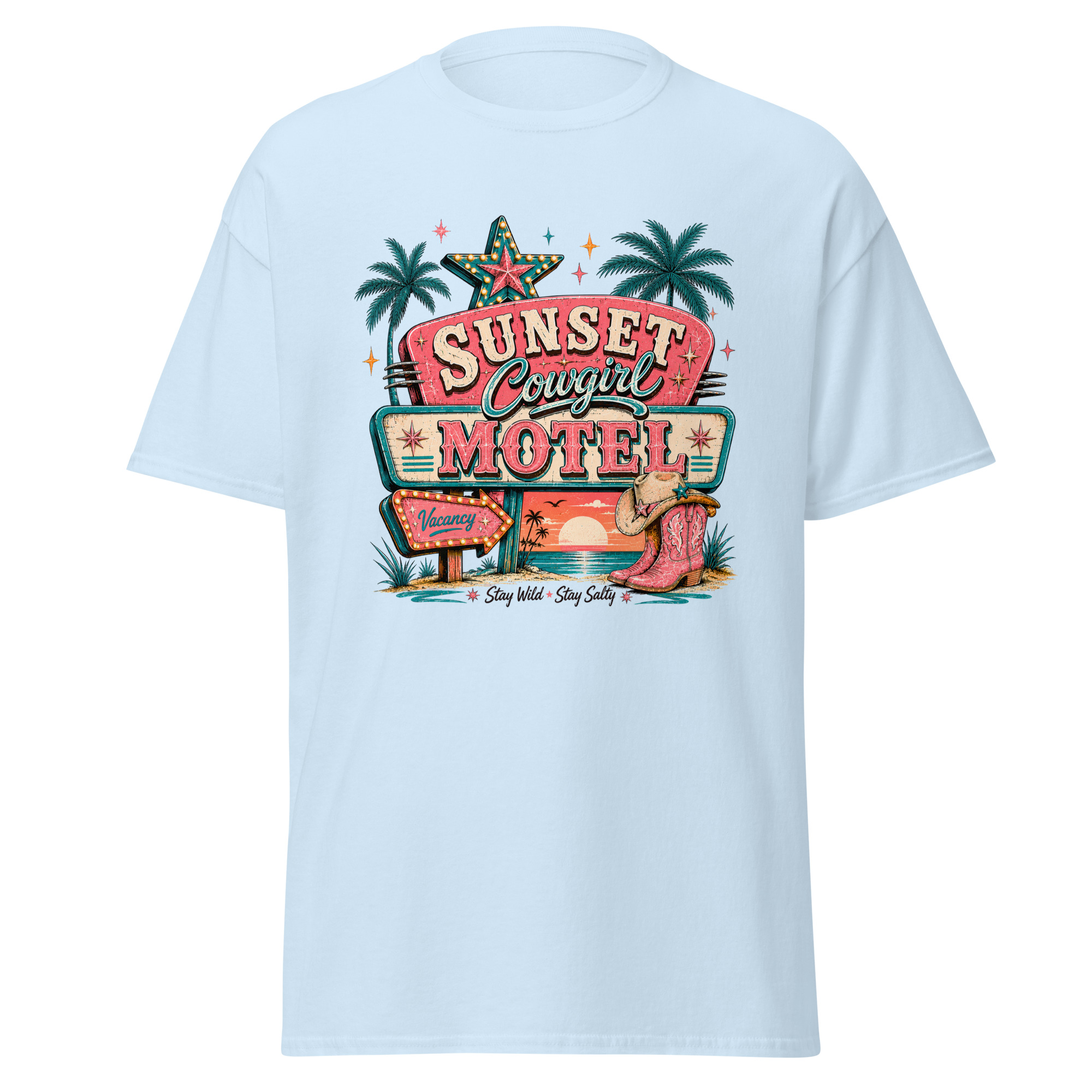 sunsets, saltwater & spurs graphic t shirt | western summer apparel sunsets, saltwater & spurs graphic t shirt | western summer apparel