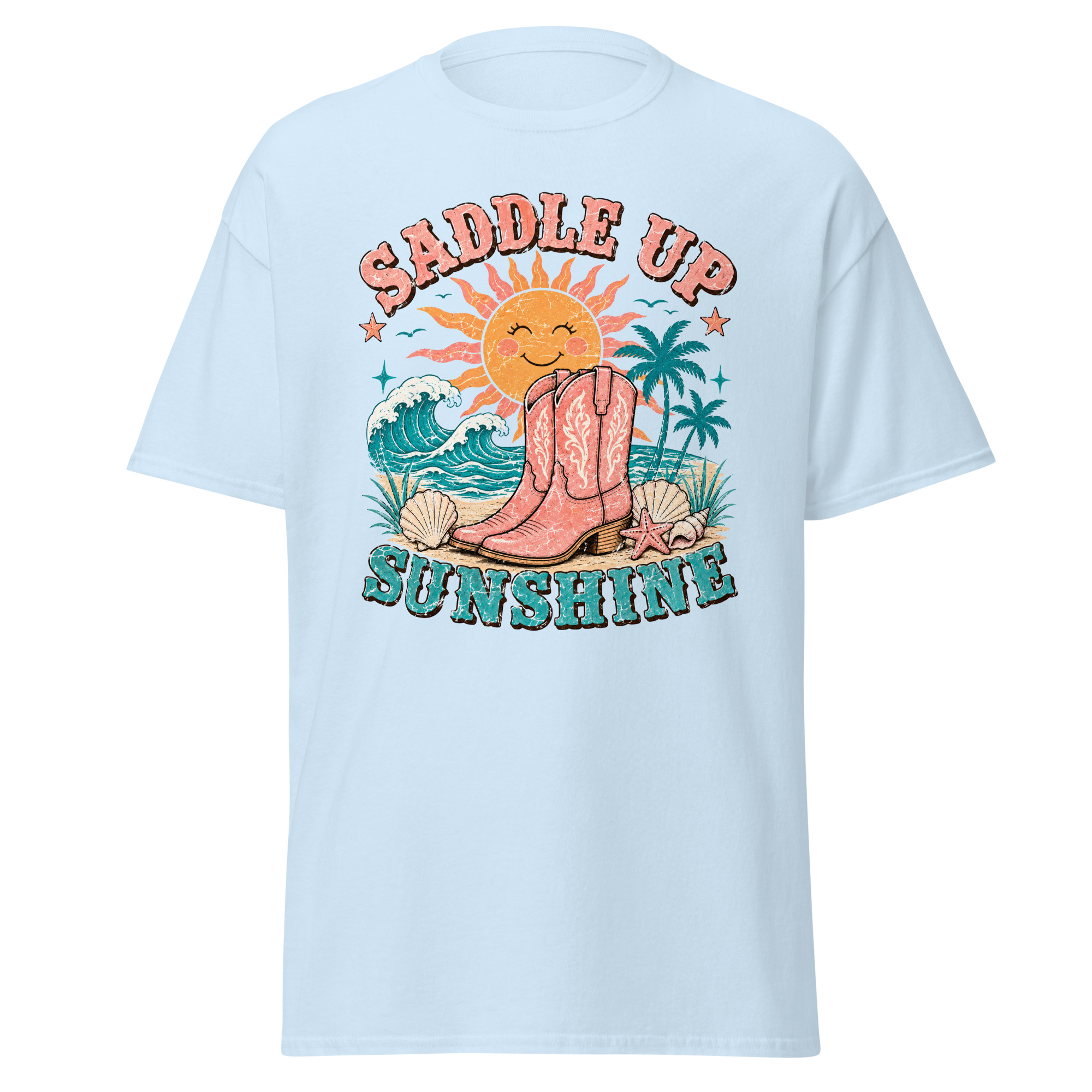saddle up sunshine graphic t shirt | coastal cowgirl summer apparel saddle up sunshine graphic t shirt | coastal cowgirl summer apparel