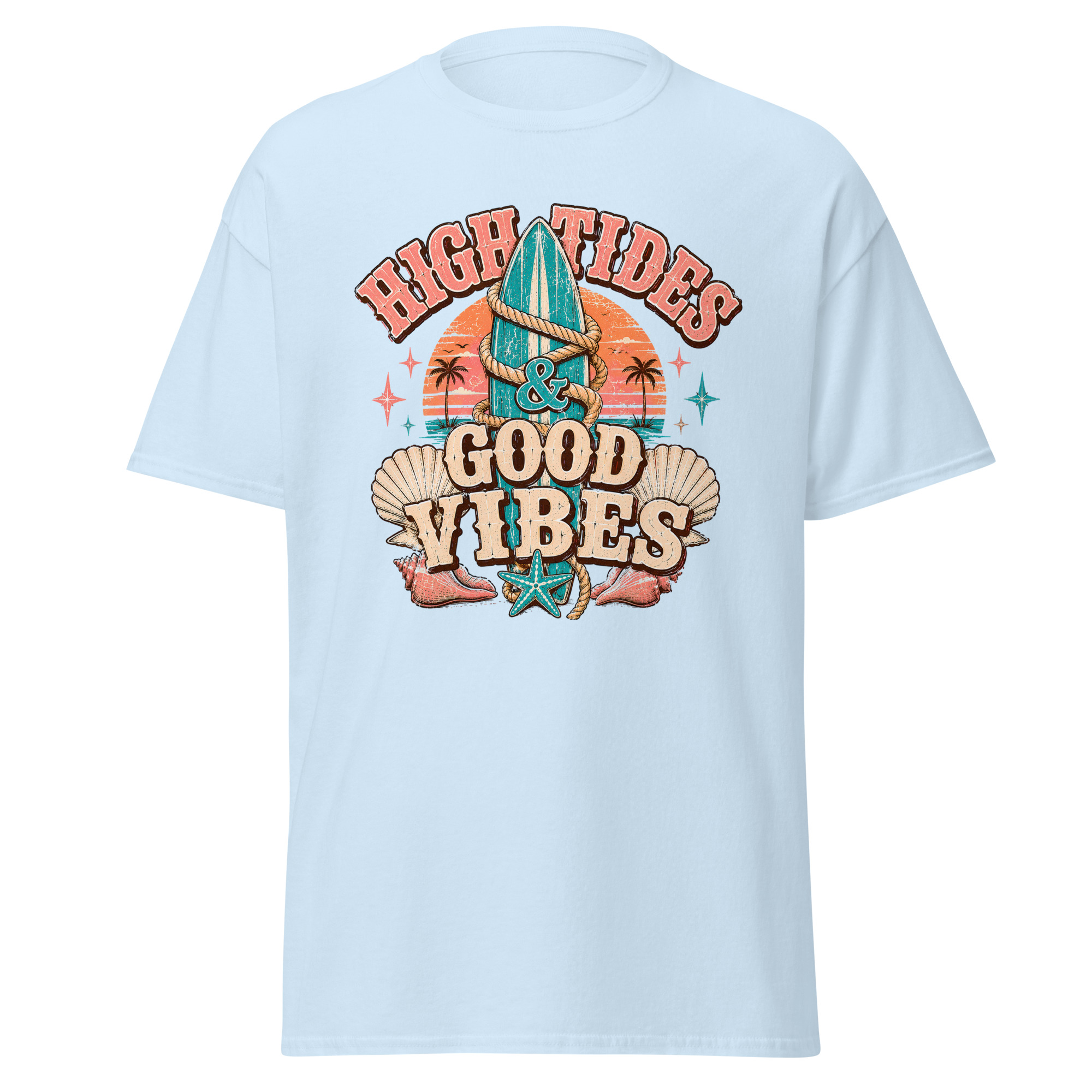 high tides & good vibes graphic t shirt | coastal summer apparel high tides & good vibes graphic t shirt | coastal summer apparel