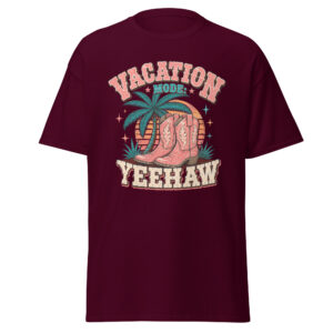 vacation mode: yeehaw graphic t shirt | coastal cowgirl summer apparel