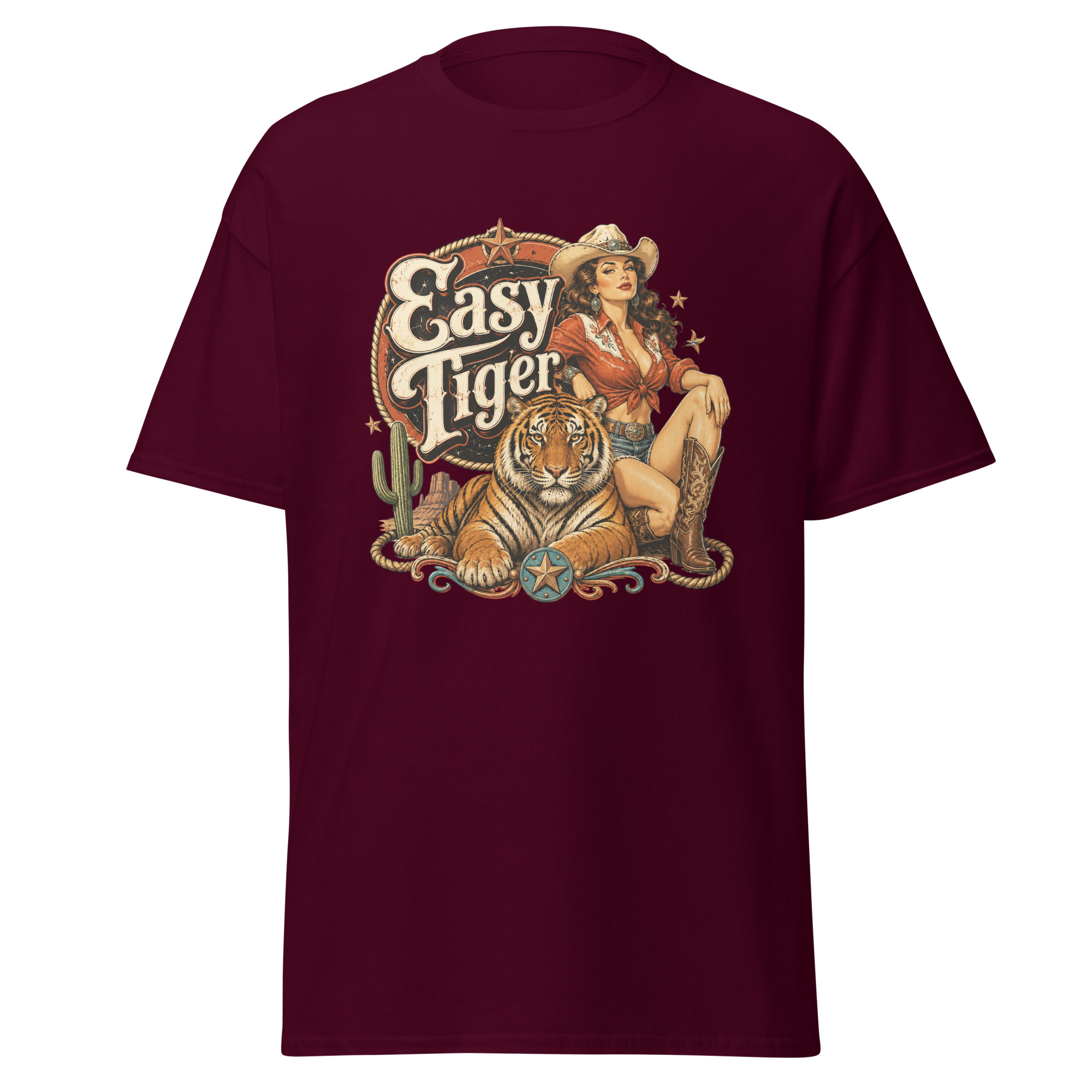 easy tiger cowgirl graphic t shirt | retro western fashion easy tiger cowgirl graphic t shirt | retro western fashion