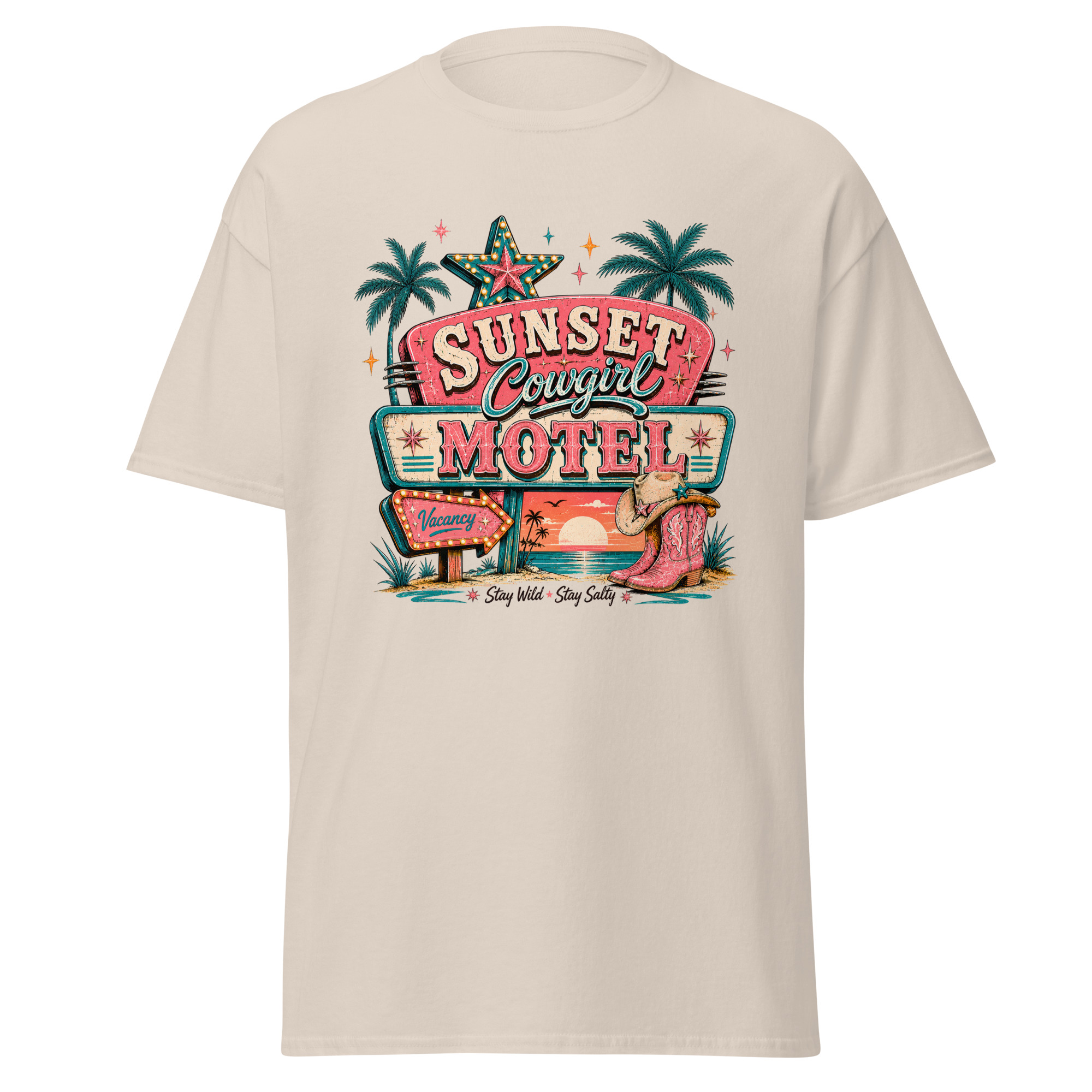 sunsets, saltwater & spurs graphic t shirt | western summer apparel sunsets, saltwater & spurs graphic t shirt | western summer apparel