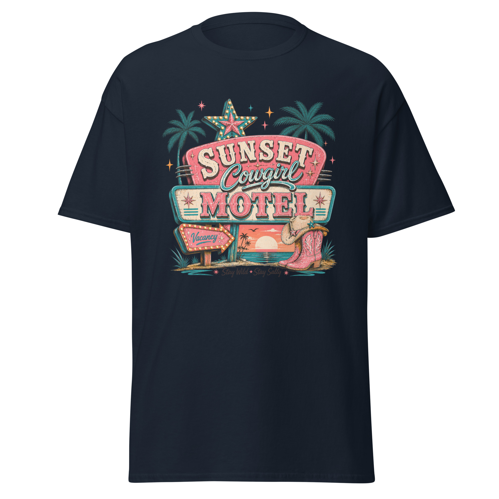 sunsets, saltwater & spurs graphic t shirt | western summer apparel sunsets, saltwater & spurs graphic t shirt | western summer apparel