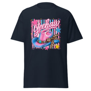yeehaw pink & blue cowgirl hat graphic t shirt | western fashion