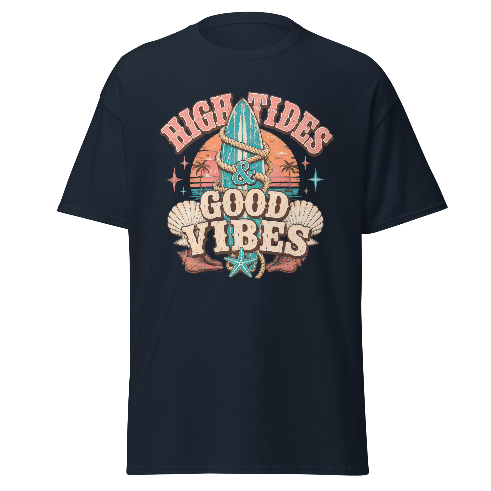 high tides & good vibes graphic t shirt | coastal summer apparel high tides & good vibes graphic t shirt | coastal summer apparel