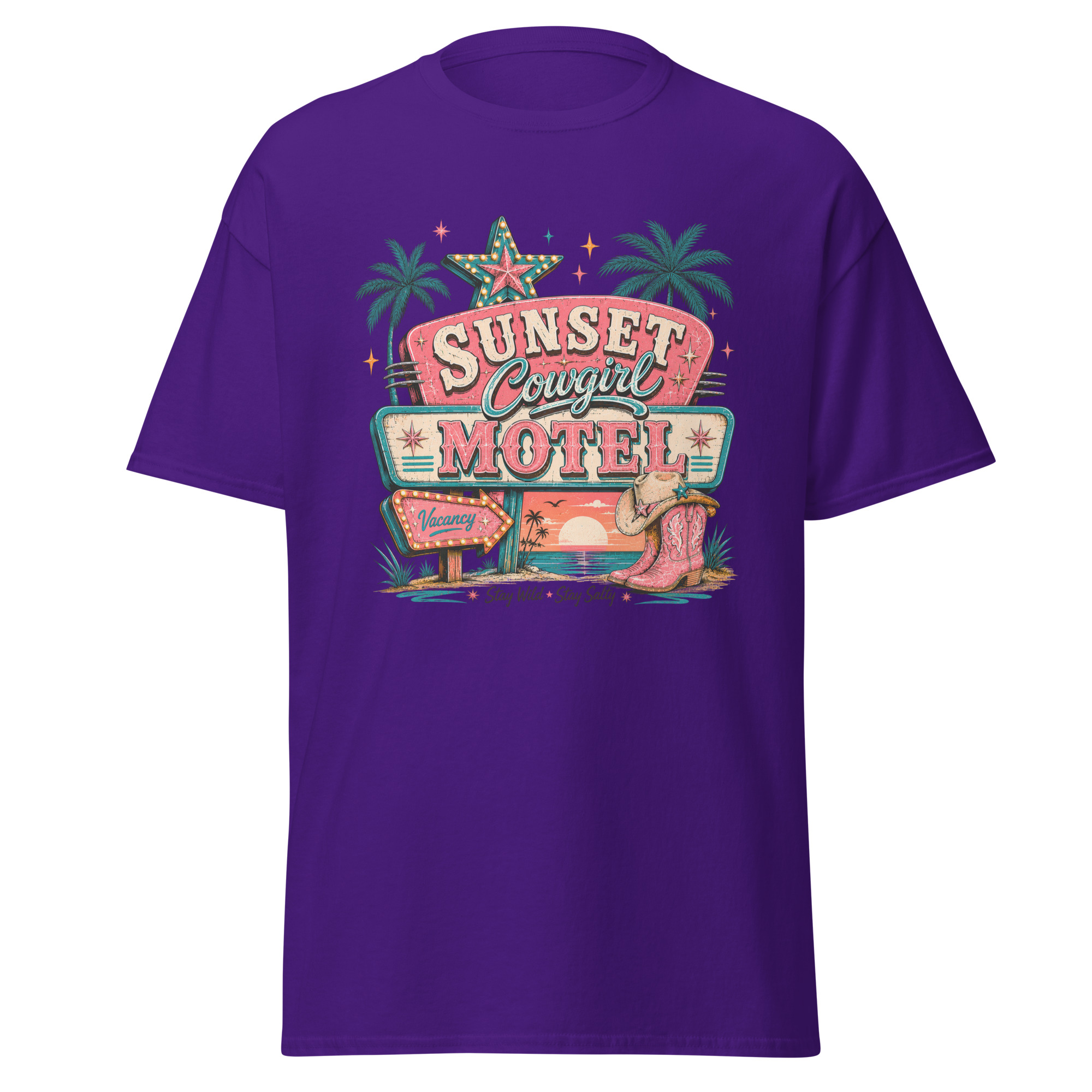 sunsets, saltwater & spurs graphic t shirt | western summer apparel sunsets, saltwater & spurs graphic t shirt | western summer apparel