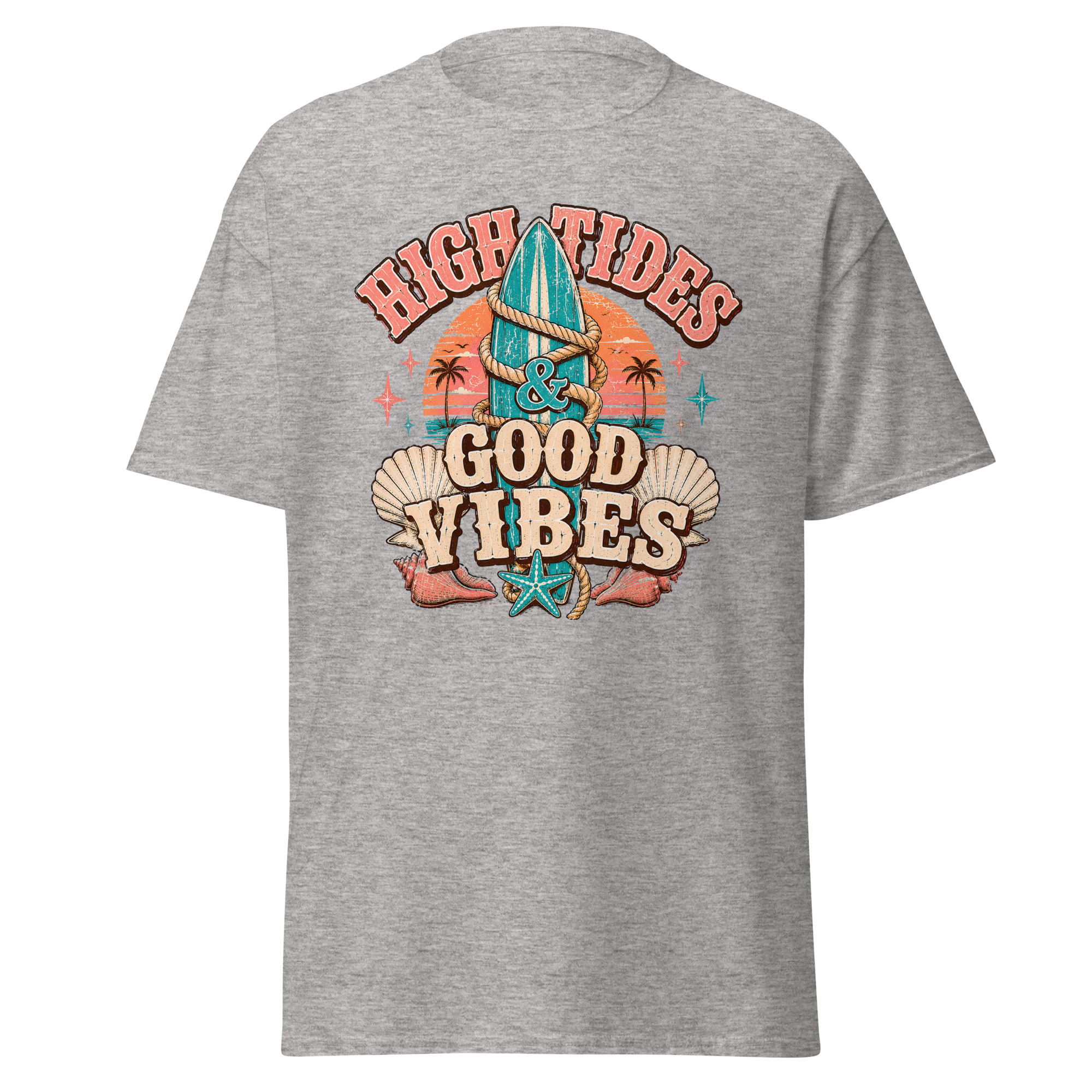 high tides & good vibes graphic t shirt | coastal summer apparel high tides & good vibes graphic t shirt | coastal summer apparel