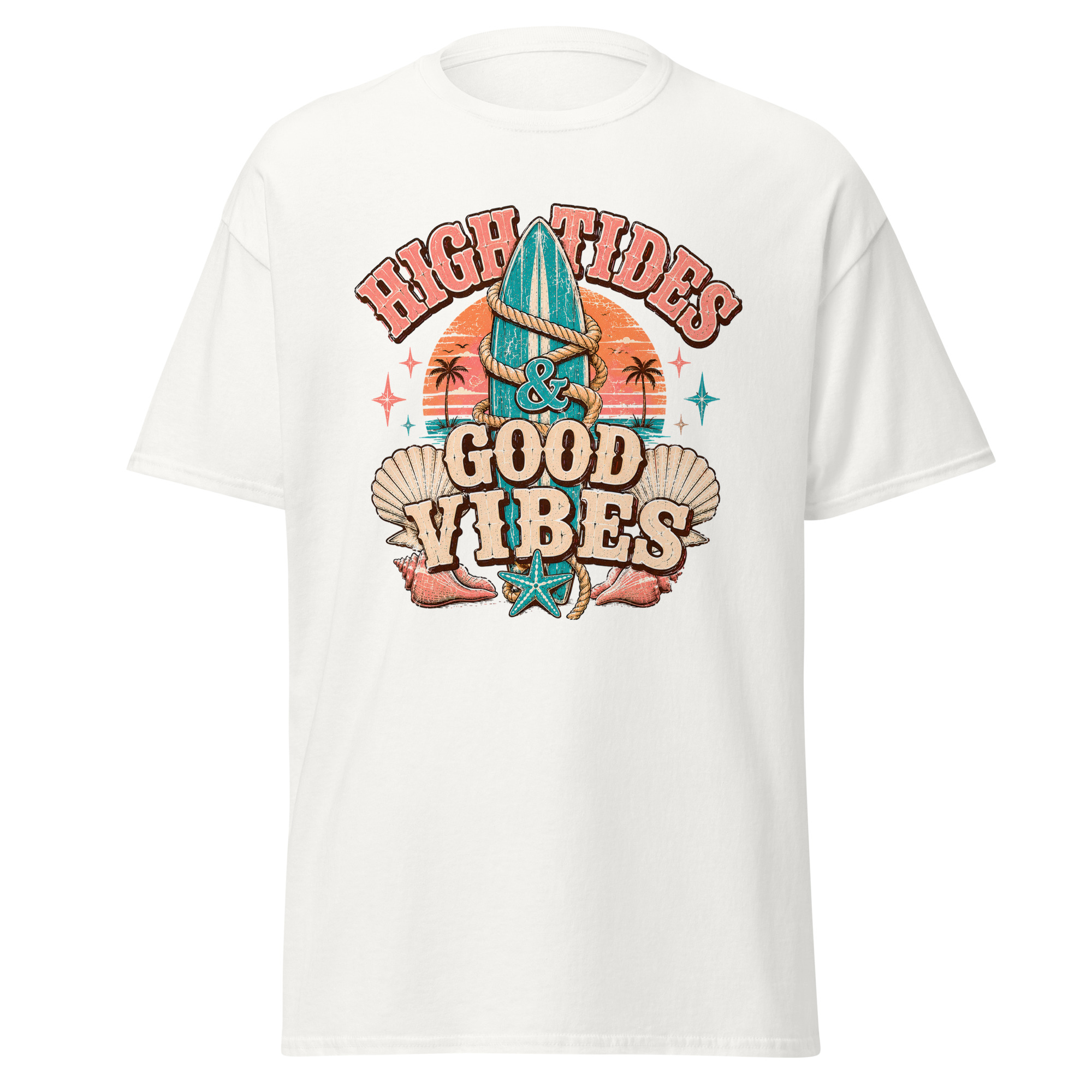 high tides & good vibes graphic t shirt | coastal summer apparel high tides & good vibes graphic t shirt | coastal summer apparel