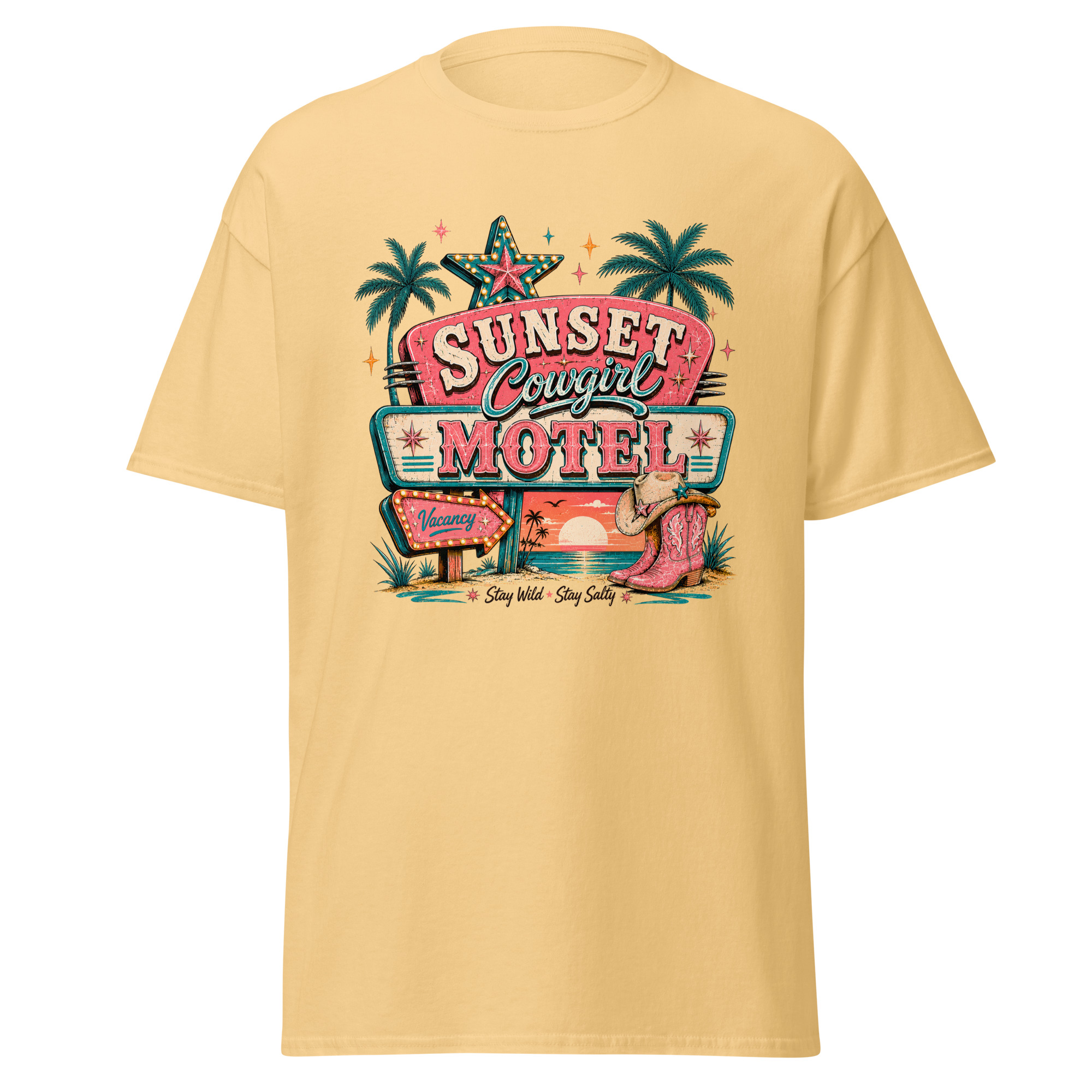 sunsets, saltwater & spurs graphic t shirt | western summer apparel sunsets, saltwater & spurs graphic t shirt | western summer apparel