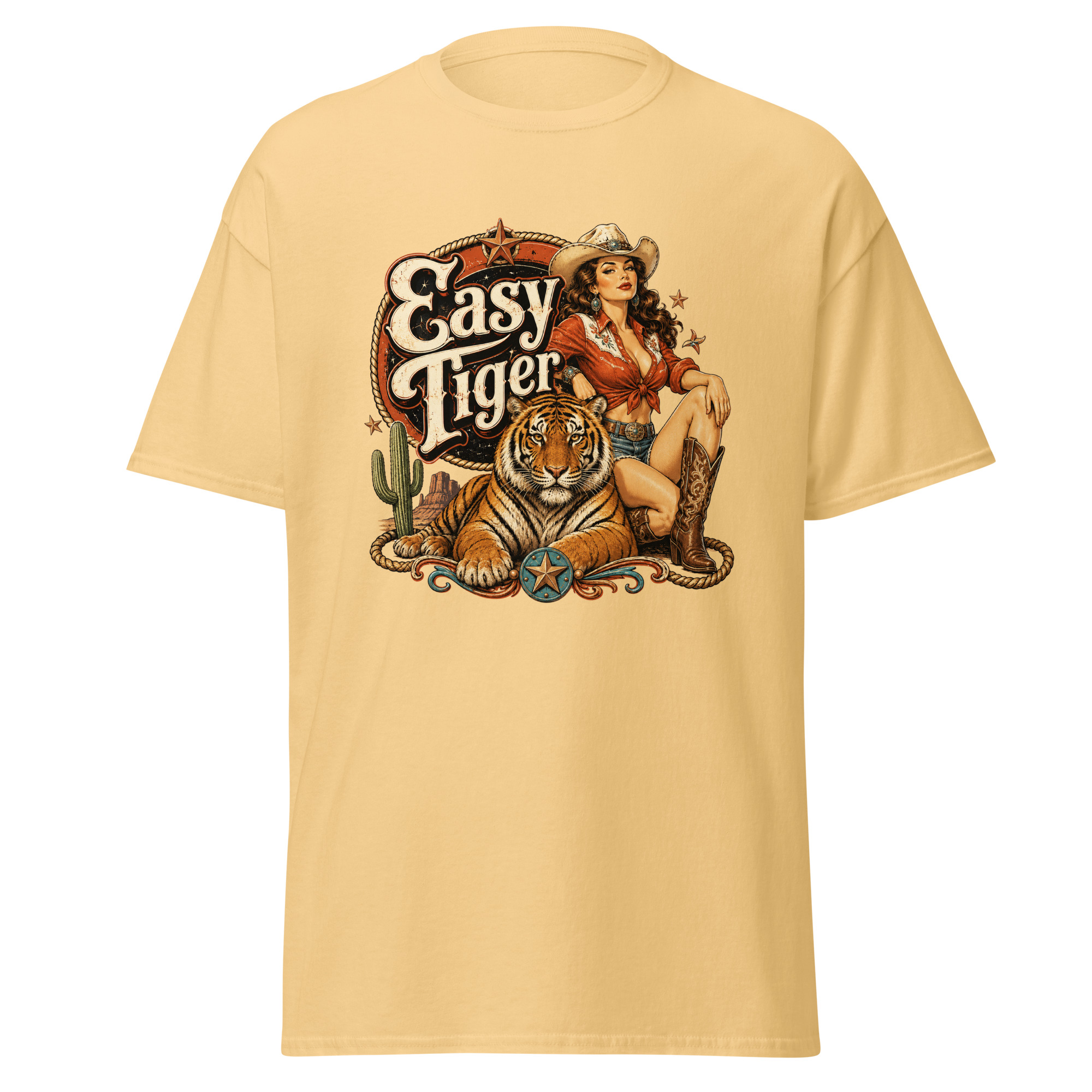 easy tiger cowgirl graphic t shirt | retro western fashion easy tiger cowgirl graphic t shirt | retro western fashion