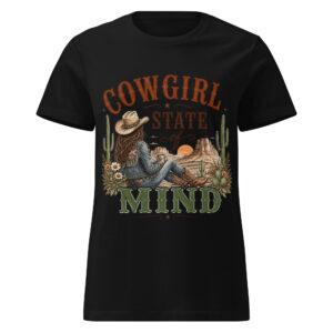 cowgirl state of mind shirt – western cowgirl graphic tee, country girl t shirt, rodeo & ranch life apparel
