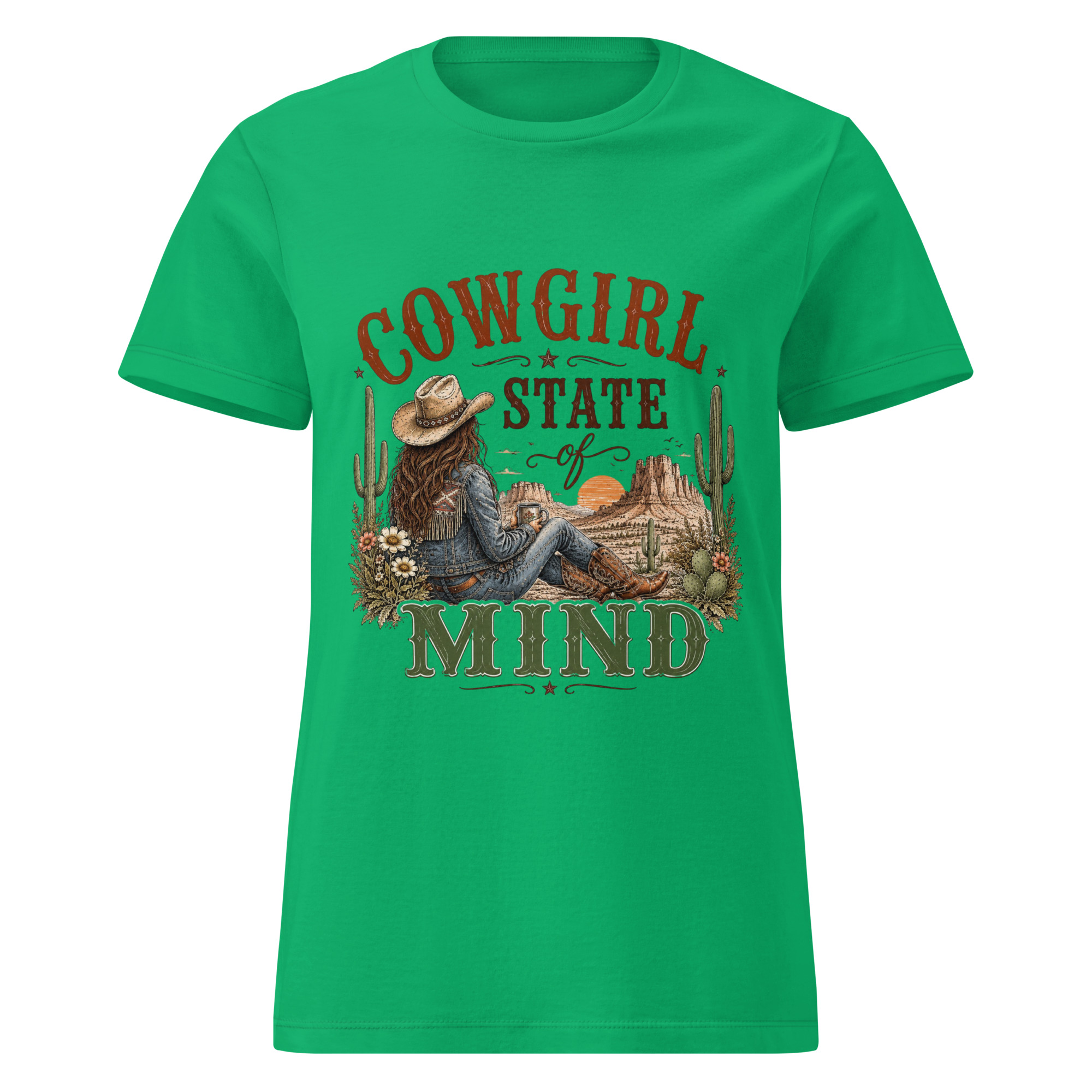 cowgirl state of mind t shirt | western desert sunset graphic tee | retro country girl shirt, boho cactus apparel, wild west vintage top cowgirl state of mind t shirt | western desert sunset graphic tee | retro country girl shirt, boho cactus apparel, wild west vintage top