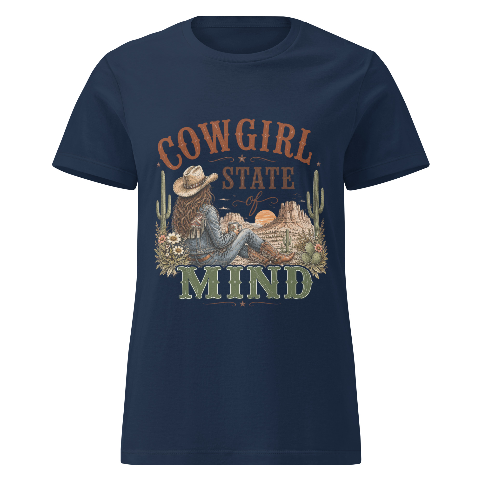 cowgirl state of mind t shirt | western desert sunset graphic tee | retro country girl shirt, boho cactus apparel, wild west vintage top cowgirl state of mind t shirt | western desert sunset graphic tee | retro country girl shirt, boho cactus apparel, wild west vintage top