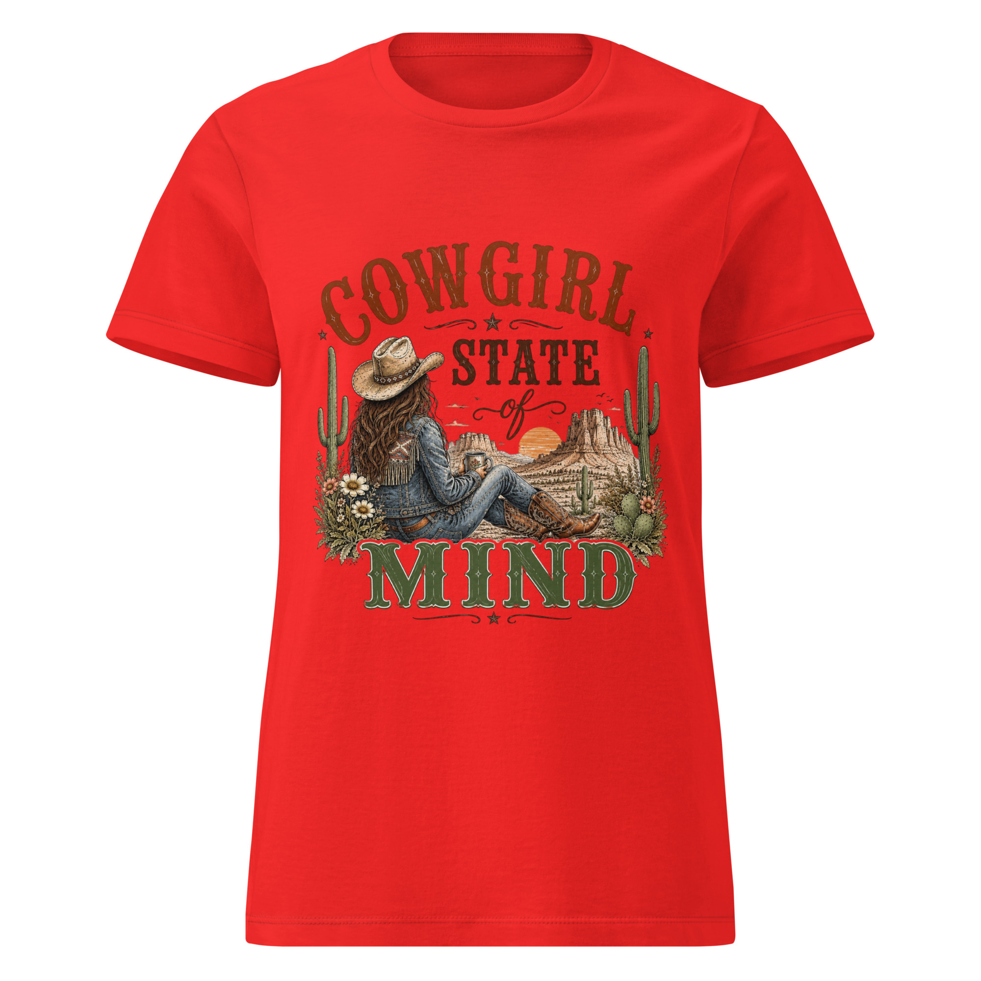 cowgirl state of mind t shirt | western desert sunset graphic tee | retro country girl shirt, boho cactus apparel, wild west vintage top cowgirl state of mind t shirt | western desert sunset graphic tee | retro country girl shirt, boho cactus apparel, wild west vintage top