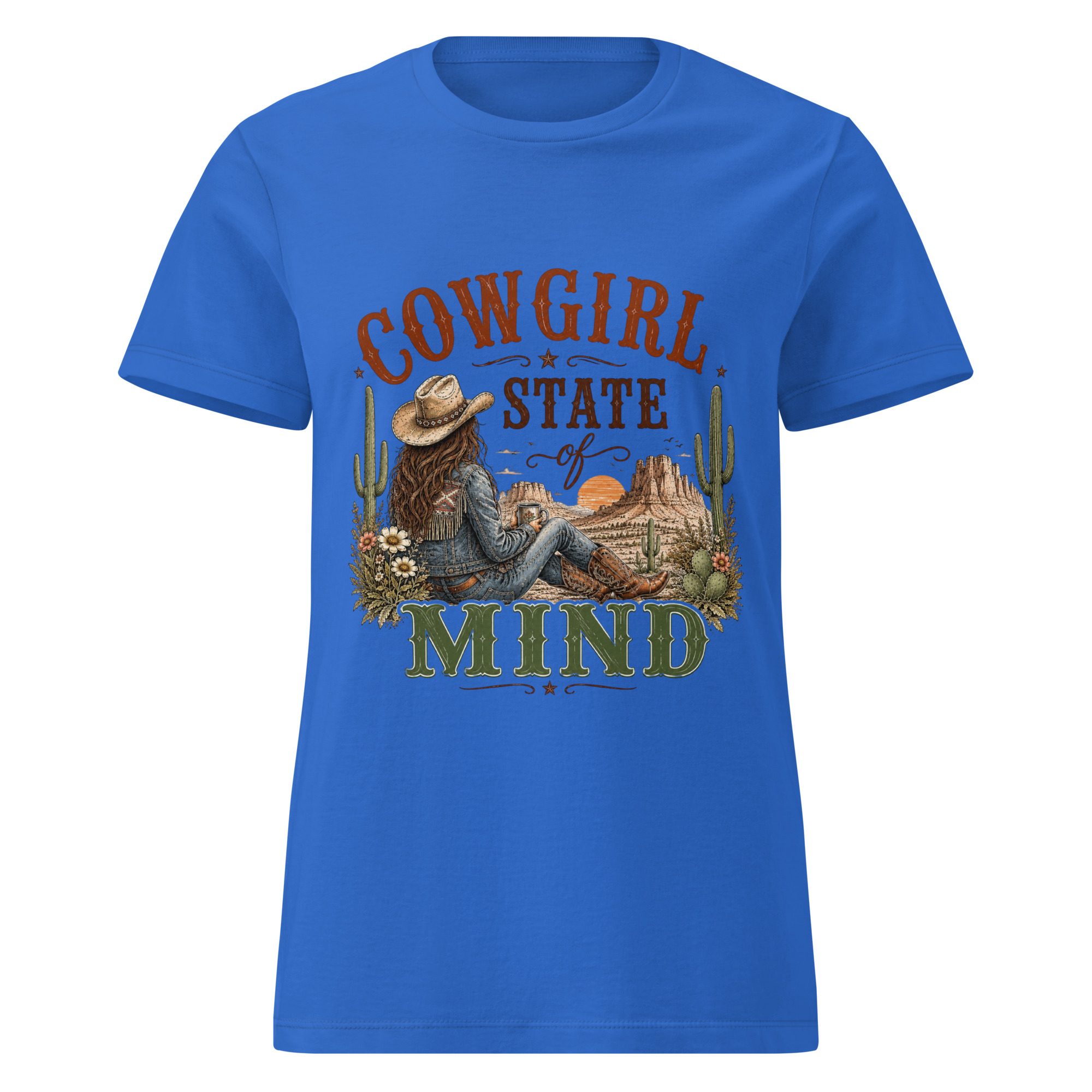 cowgirl state of mind t shirt | western desert sunset graphic tee | retro country girl shirt, boho cactus apparel, wild west vintage top cowgirl state of mind t shirt | western desert sunset graphic tee | retro country girl shirt, boho cactus apparel, wild west vintage top