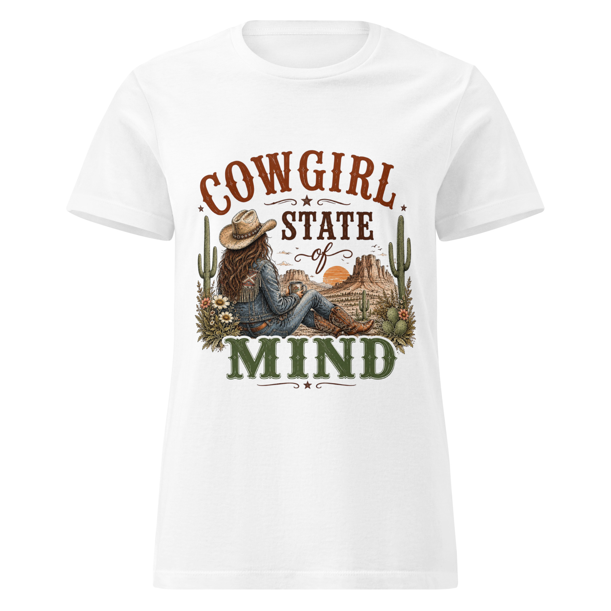 cowgirl state of mind t shirt | western desert sunset graphic tee | retro country girl shirt, boho cactus apparel, wild west vintage top cowgirl state of mind t shirt | western desert sunset graphic tee | retro country girl shirt, boho cactus apparel, wild west vintage top